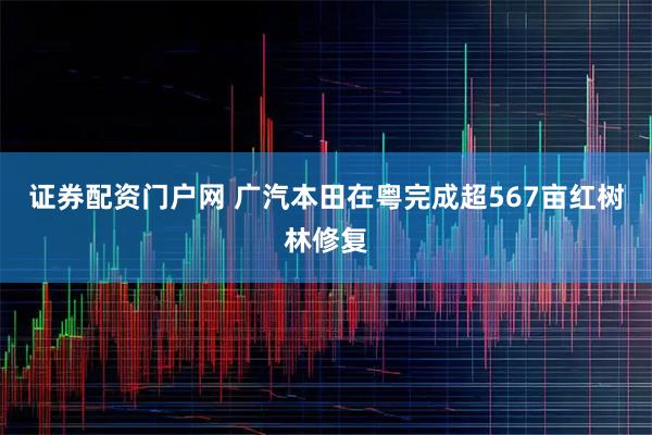 证券配资门户网 广汽本田在粤完成超567亩红树林修复